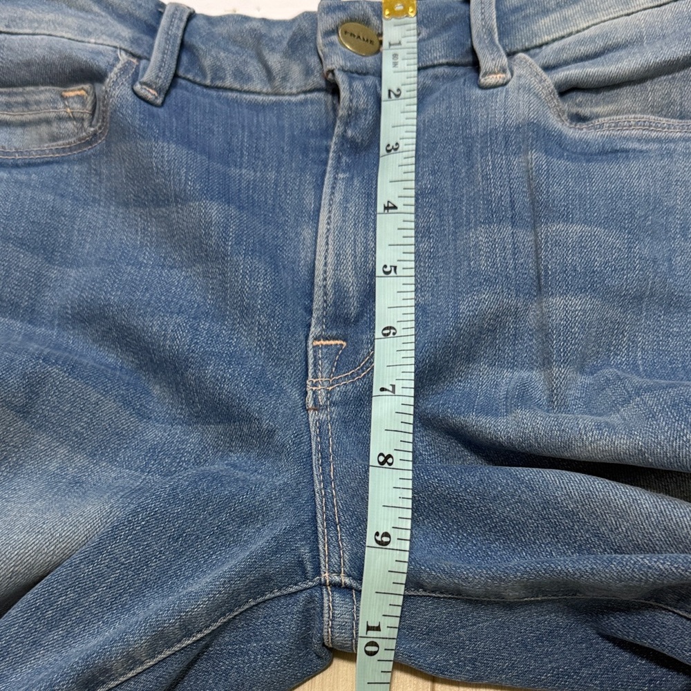 Frame Le Crop Mini Boot Mid-Rise Medium Blue Flare Jeans NEW - Picture 10 of 12